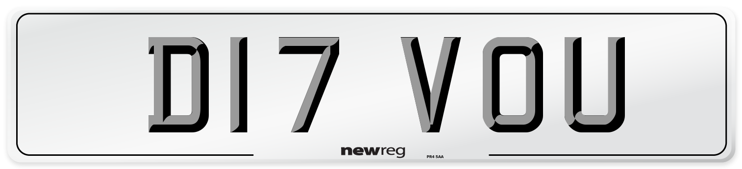 D17 VOU Number Plate from New Reg